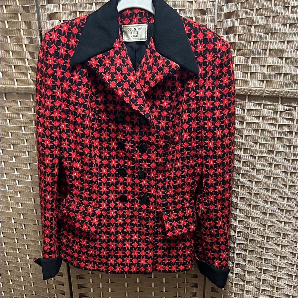 Women's Red and Black Blazer vintage
